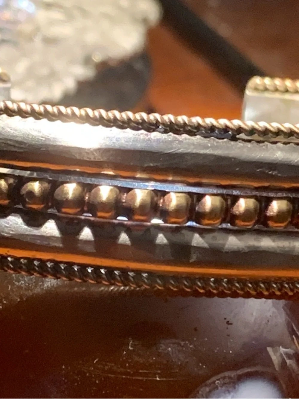 Unisex Bell Trading Post Sterling Mixed Metal Bracelet Cuff Signed 36.6 grams
